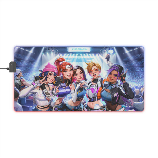 LE SSERAFIM x Overwatch 2 Version 2 LED Gaming Mouse Pad