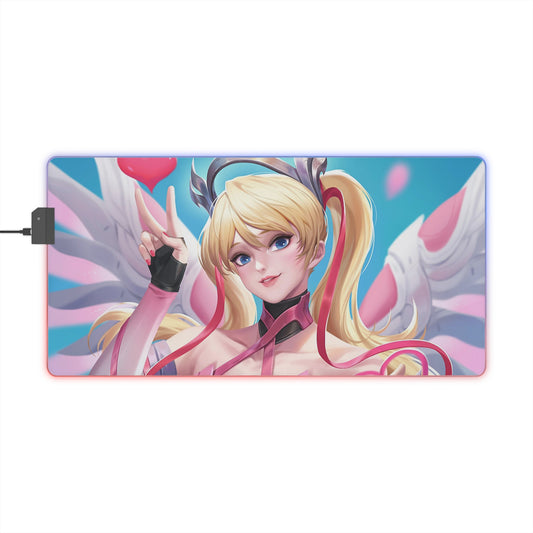Pink Mercy - Overwatch 2 LED Gaming Mouse Pad